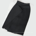 Black Slim Pencil High Waist Mid-calf Party Ruffle Women Bodycon Skirt